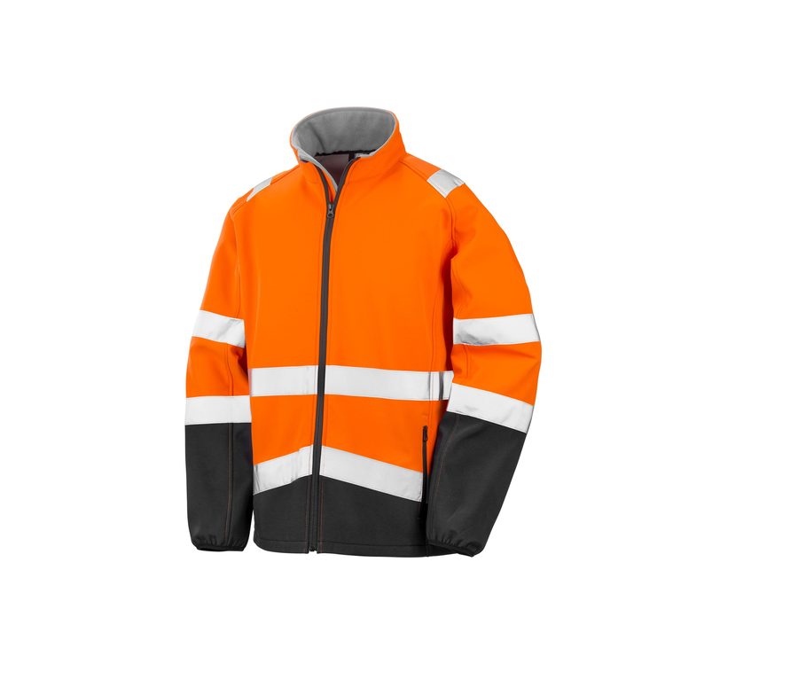 PRINTABLE SAFETY SOFTSHELL JACKET — Farbe FLUORESCENT ORANGE/BLACK