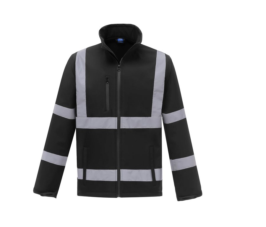 HI-VIS SOFTSHELL JACKET — Farbe BLACK