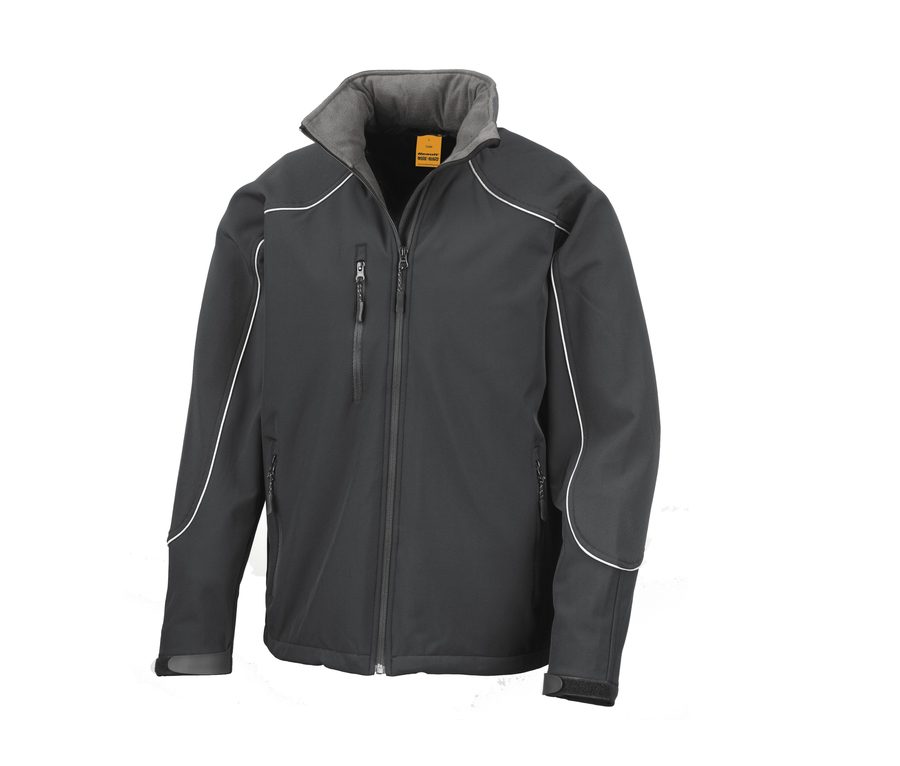 HOODED SOFTSHELL JACKET — Farbe BLACK/BLACK