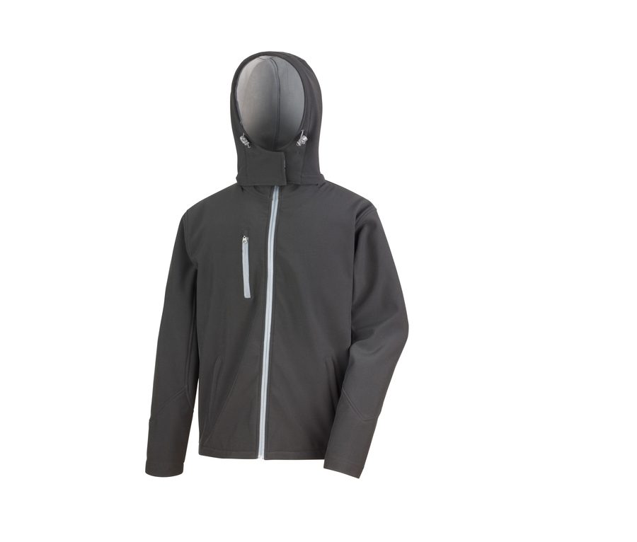 TX PERFORMANCE HOODED SOFTSHELL JACKET — Farbe BLACK/GREY