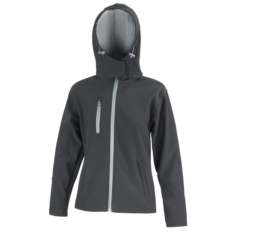 WOMENS TX PERFORMANCE HOODED SOFTSHELL JACKET — Farbe BLACK/GREY