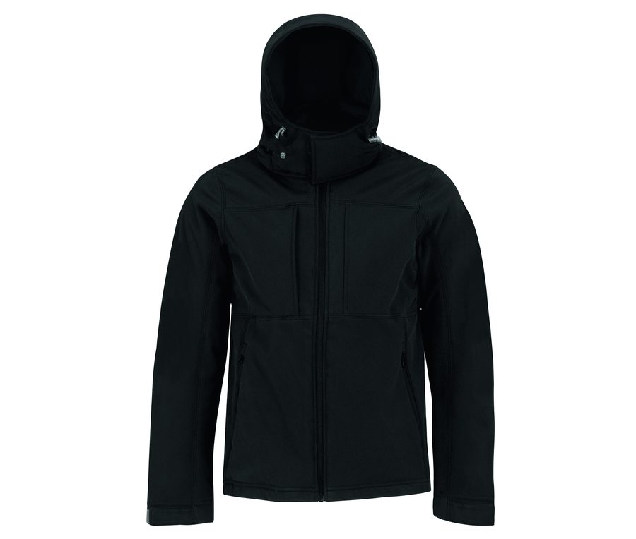 HOODED SOFTSHELL MEN — Farbe BLACK