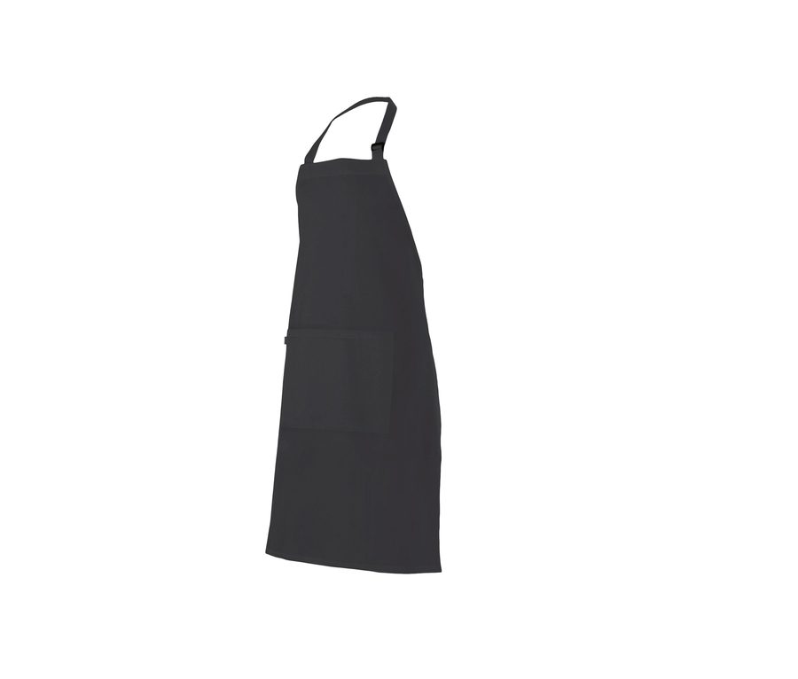 BIB APRON WITH POCKET — Farbe BLACK