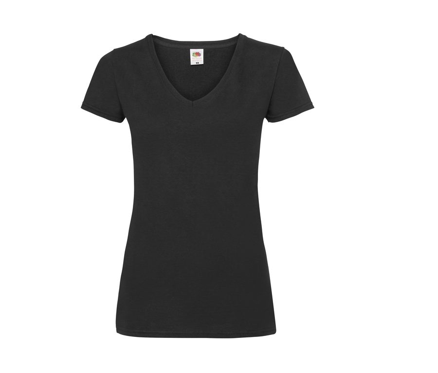 LADIES VALUEWEIGHT V-NECK T — Farbe BLACK
