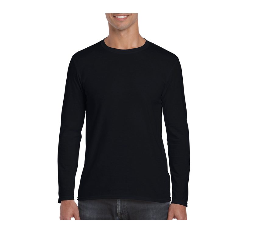 SOFTSTYLE® ADULT LONG SLEEVE T-SHIRT — Farbe BLACK