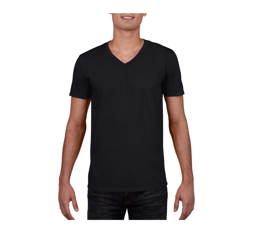 SOFTSTYLE® ADULT V-NECK T-SHIRT — Farbe BLACK