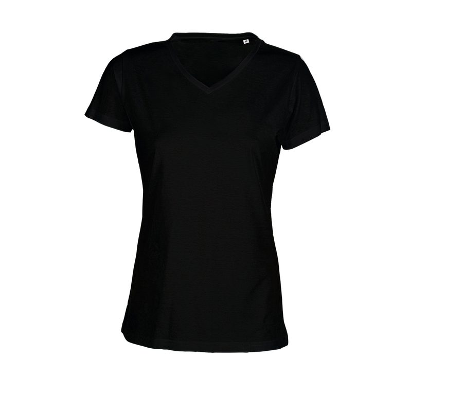 LADIES' V-NECK SUPERB TEE — Farbe BLACK