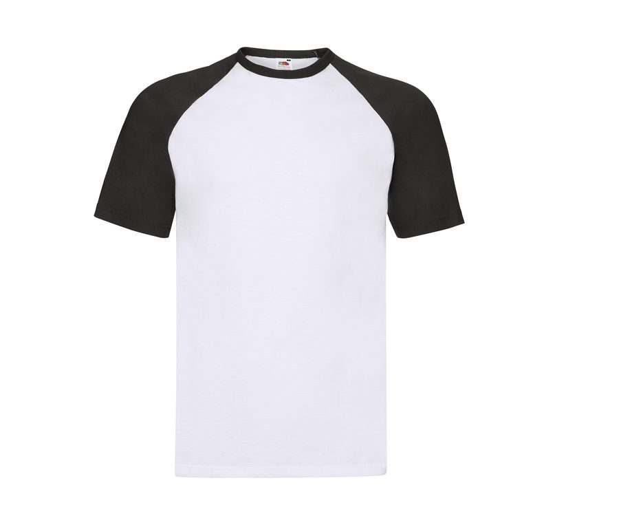 VALUEWEIGHT SHORT SLEEVE BASEBALL T — Farbe WHITE/BLACK