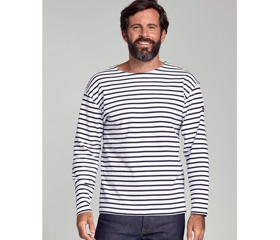 SHIRT IM MARINE-STIL "LOCTUDY" — Farbe BLANC/NAVIRE