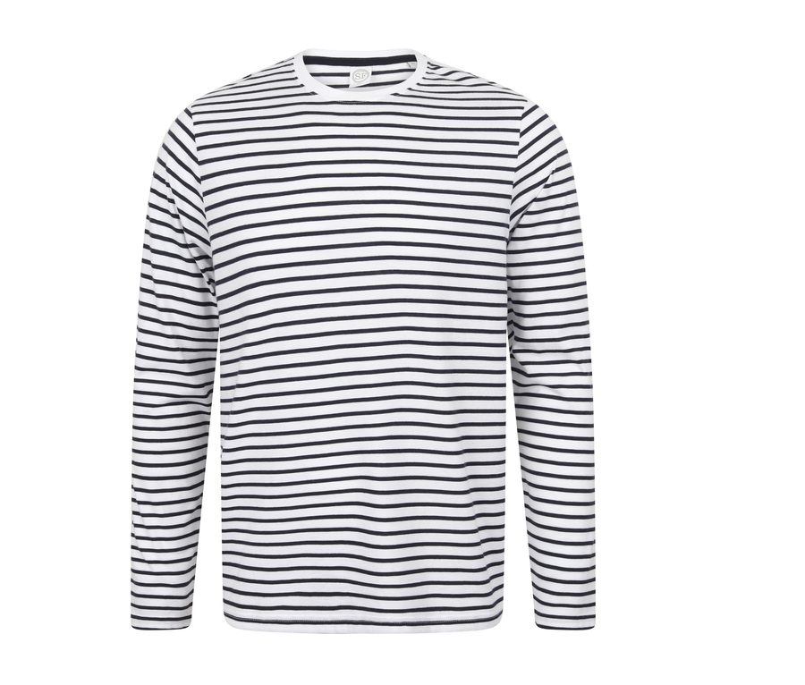 UNISEX LONG-SLEEVED STRIPED T — Farbe WHITE/OXFORD NAVY