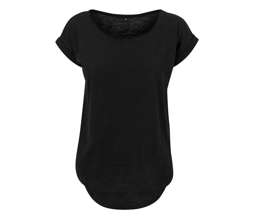 LADIES LONG SLUB TEE — Farbe BLACK