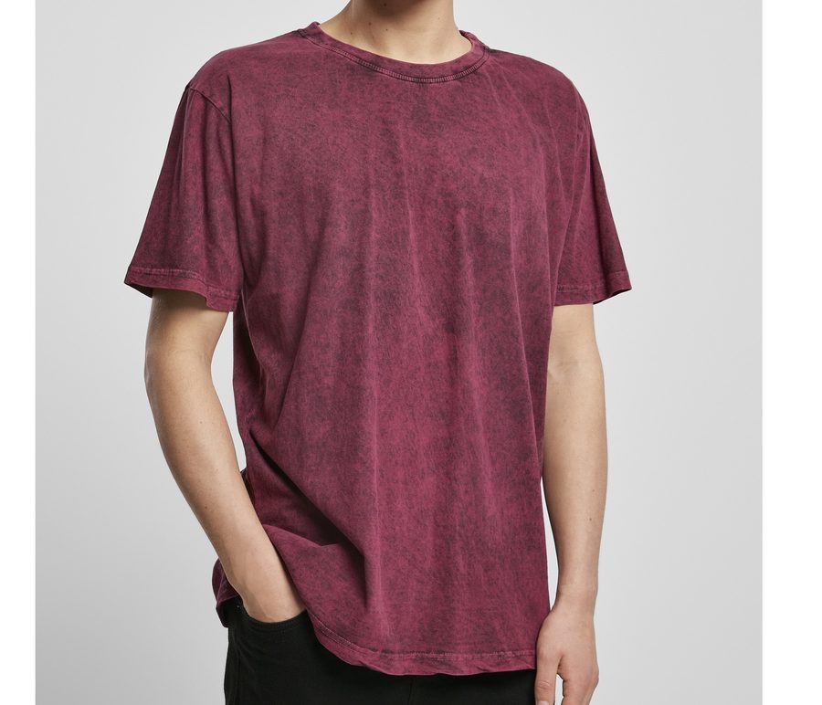 ACID WASHED TEE — Farbe BERRY BLACK