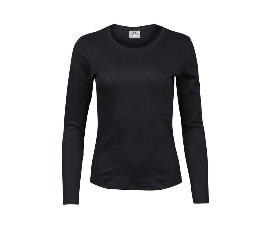 LADIES LONG SLEEVE INTERLOCK TEE — Farbe BLACK