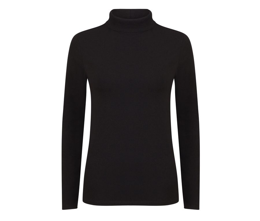 LADIES FEEL GOOD ROLL NECK — Farbe BLACK