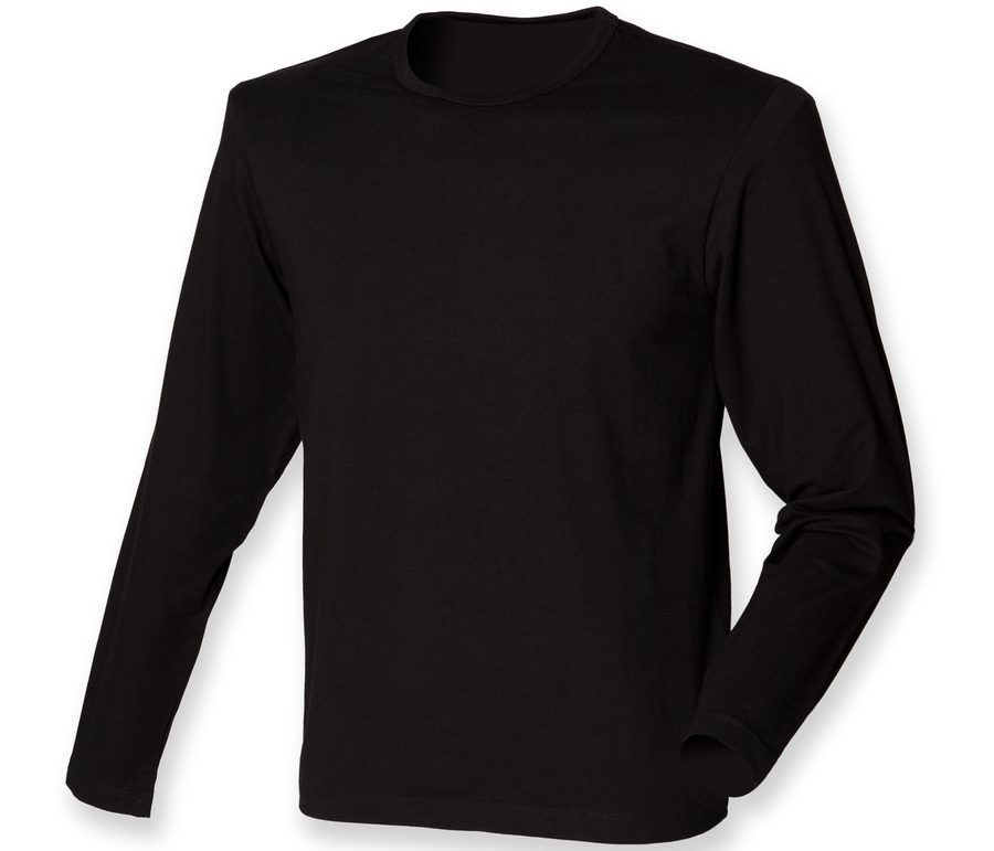 MEN'S FEEL GOOD LONG-SLEEVE STRETCH T — Farbe BLACK