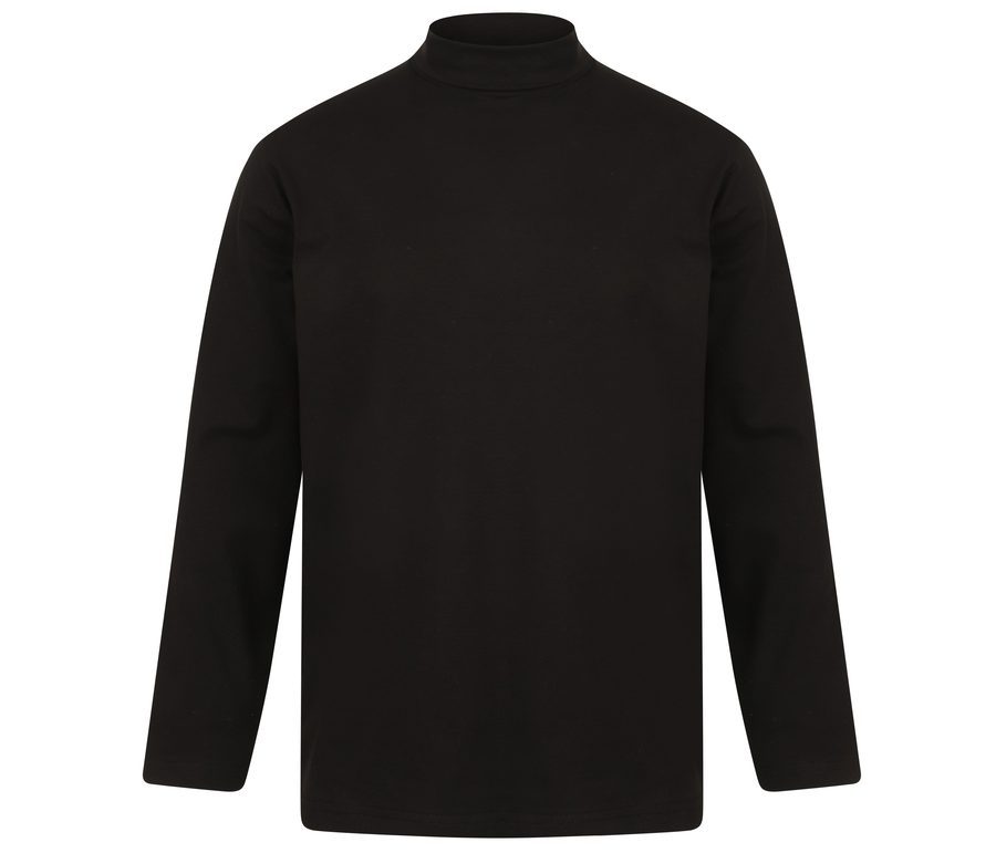 LONG SLEEVED ROLL NECK TOP — Farbe BLACK