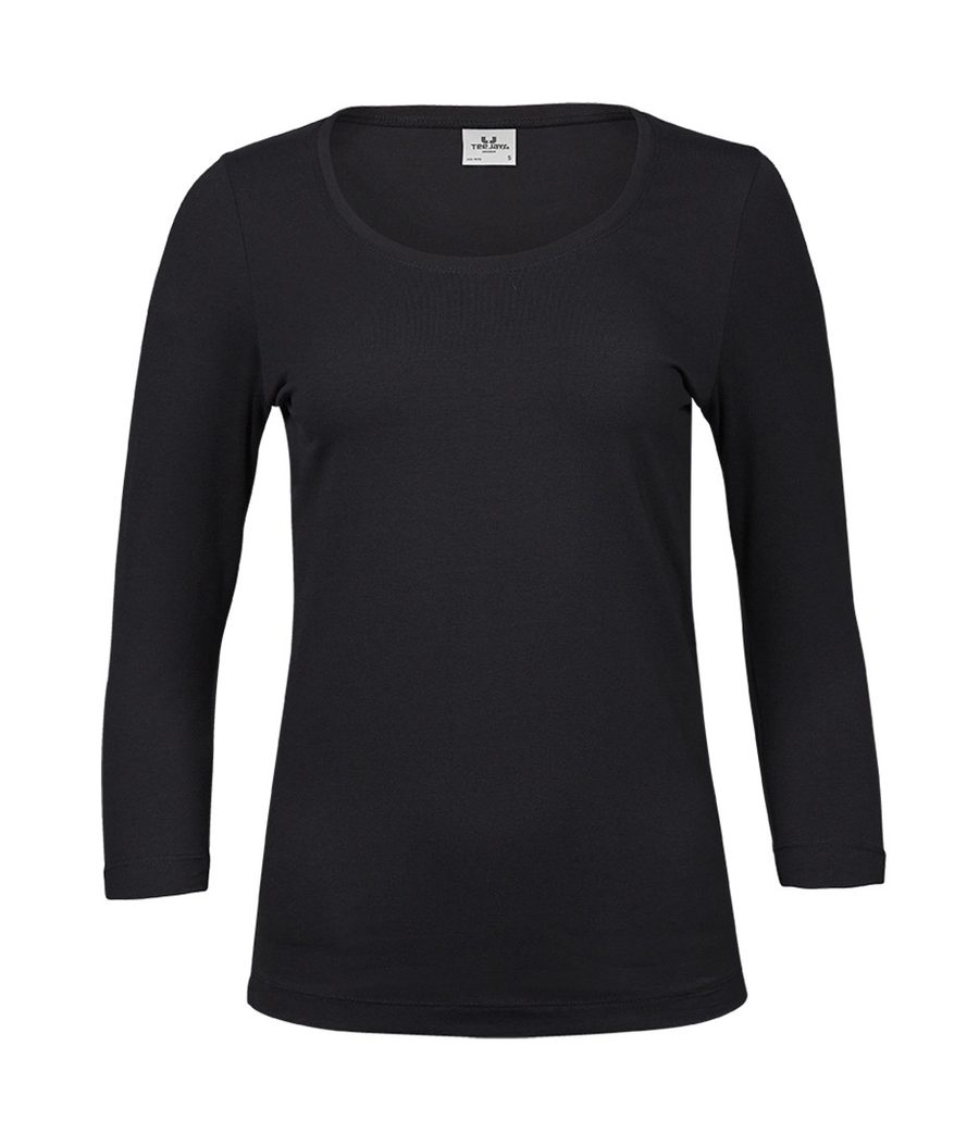 WOMENS STRETCH 3/4 SLEEVE TEE — Farbe BLACK